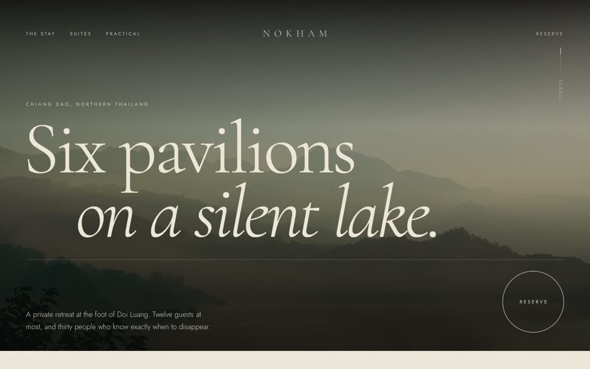 Nokham, luxury hotel website demo