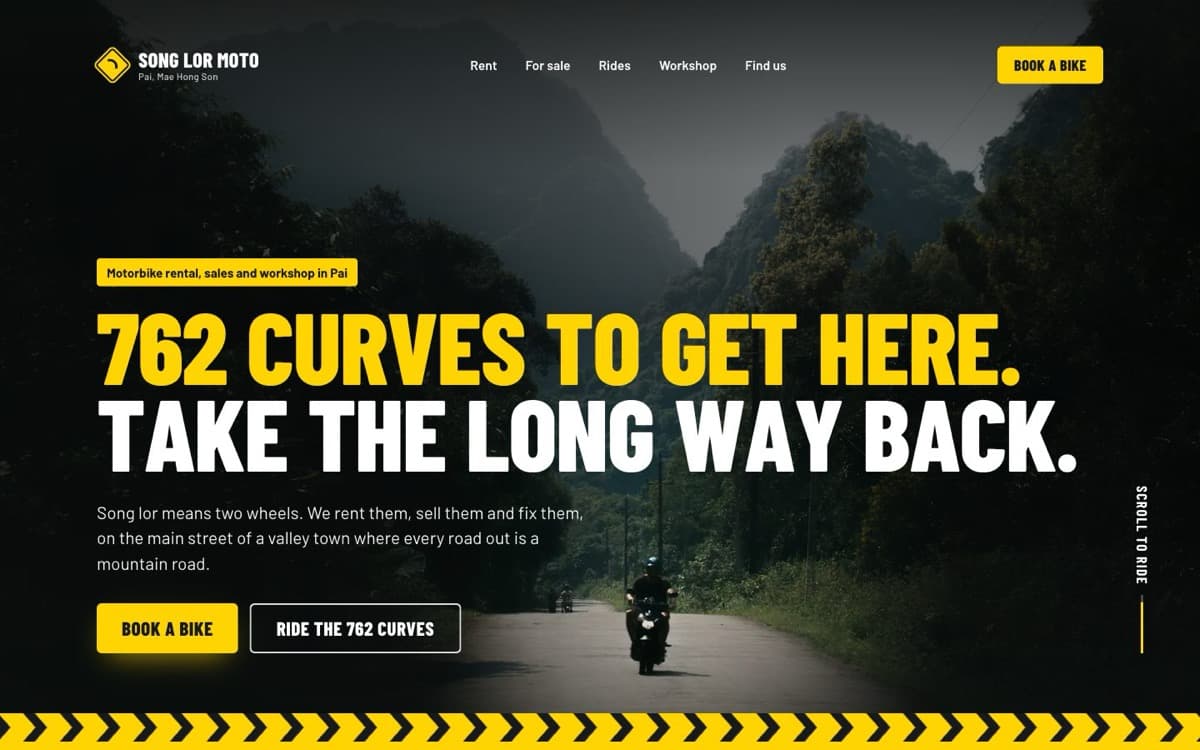 Song Lor Moto, motorbike rental and repair demo